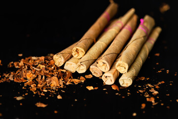 Indian most popular cigare locally call bidi making with tobacco products,Indian sigar bidi on...