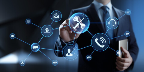 Support customer service business technology concept on virtual screen.