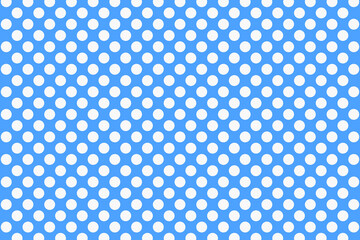 Modern design made from white circles on a blue background. Pop art poster with halftones and circles. Retro style. Vector.