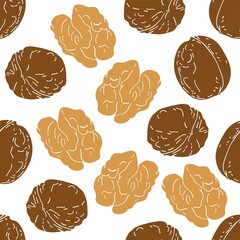 Walnuts seamless pattern