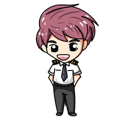 the character of the pilot man cartoon for a child © Somsak