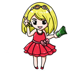 little girl character cartoon for child