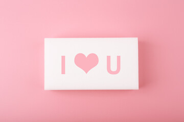 I love you creative minimal concept in pink colors