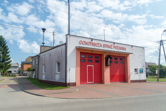 Chlapowo, Poland - July 21, 2021: Volunteer fire brigade in Chlapowo. OSP Chlapowo.