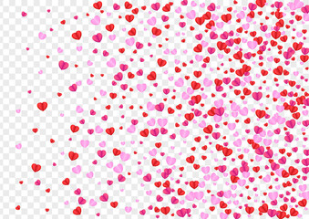 Tender Heart Background Transparent Vector. Congratulation Texture Confetti. Violet Cute Frame. Pink Heart Wallpaper Backdrop. Fond Folded Illustration.