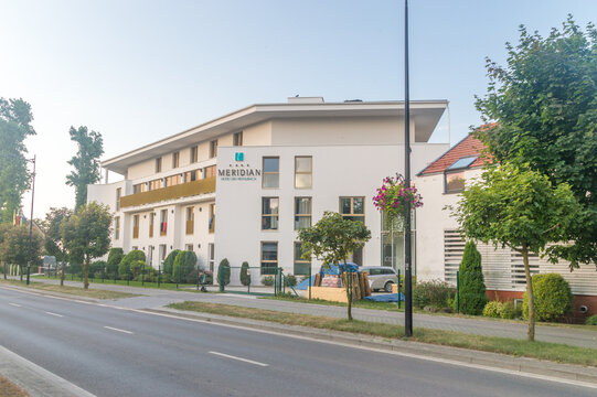 Chalupy, Poland - July 21, 2021: Meridian hotel, spa and restaurant in Chalupy. Chalupy is a popular Polish seaside resort.