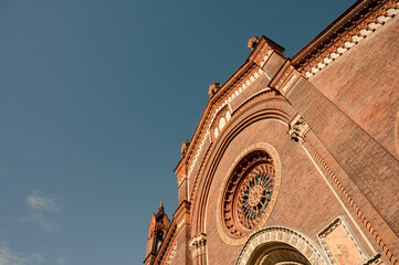 Exterior of Santa Maria del Carmine Church in Brera district in Milan, Italy