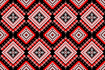 Geometric ethnic oriental seamless pattern art traditional Design for background,carpet,wallpaper,clothing,wrapping,Batik,fabric,Vector illustration.embroidery style.