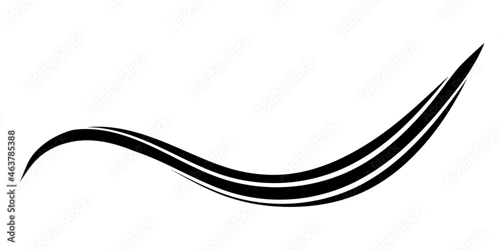 Poster Curved smooth lines in the form of a wave, wave smoothness logo