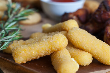 deep-fried cheese sticks with other dishes