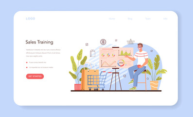 Commercial activity web banner or landing page. Sales stimulation