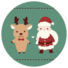 ゆるくてかわいいトナカイとサンタ