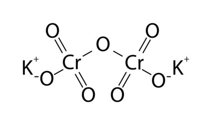 Chemical structure of potassium dichromate (potassium dichromate formula)