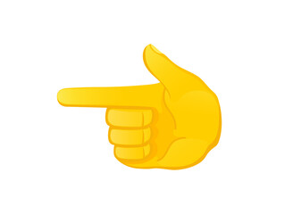 Hand index pointing left icon. Hand gesture emoji vector illustration.
