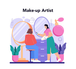 Make up artist concept. Professional artist doing a beauty procedure