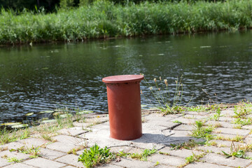 Naklejka premium metal attachment for mooring boats and ships