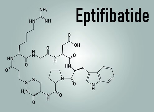 Eptifibatide anticoagulant drug molecule. Skeletal formula.