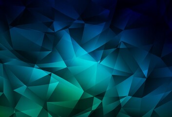 Obraz premium Dark Blue, Green vector polygon abstract backdrop.
