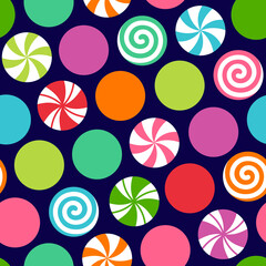 Colorful candy seamless pattern background.