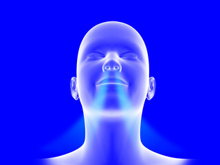 nasal breathing 3D illustration	
