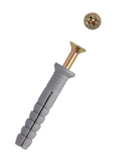 Plastic ribbed anchors - the anchor plastic pipe. Self-drilling zinc dowel with screws from metal. Bolts are made of zinc plated steel. Galvanized metal cavity dowel. Universal metal anchors.