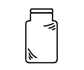 Glass jar on a white background. Symbol. Vector illustration.