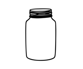 Glass jar on a white background. Symbol. Vector illustration.