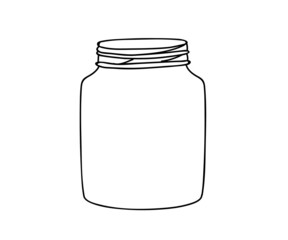 Glass jar on a white background. Symbol. Vector illustration.