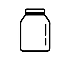 Glass jar on a white background. Symbol. Vector illustration.