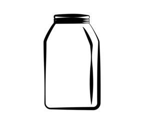 Glass jar on a white background. Symbol. Vector illustration.