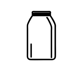 Glass jar on a white background. Symbol. Vector illustration.