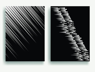 Abstract Geometric Stripe Pattern. Linear background in black and white color. Vector.Speed lines background .