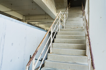 Empty stairs.Stair for fire exit door in factory.