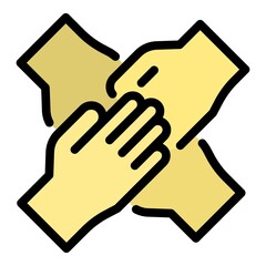 Obraz premium Friends together icon. Outline friends together vector icon color flat isolated