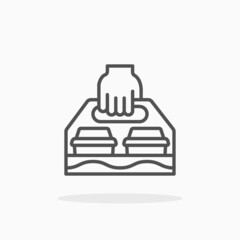 Takeaway Coffee Cup icon. Outline Black. Editable Stroke and pixel perfect. Vector illustration. Enjoy this icon for your project.