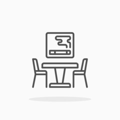 Smoking Area icon. Outline Black. Editable Stroke and pixel perfect. Vector illustration. Enjoy this icon for your project.