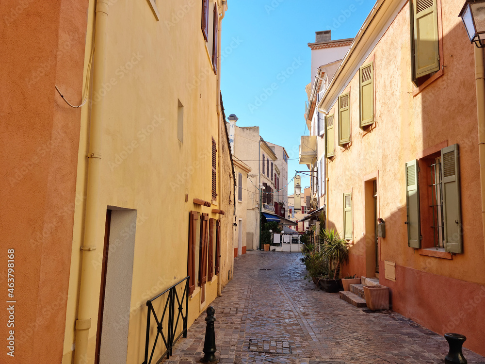 Wall mural street in le lavandou, south of france