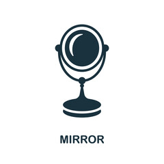 Mirror icon. Monochrome sign from bathroom collection. Creative Mirror icon illustration for web design, infographics and more