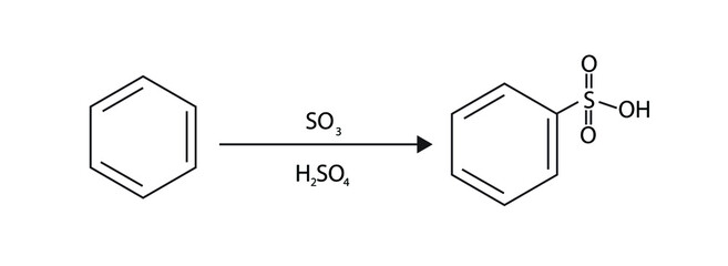 Chemical process of Aromatic sulfonation - obrazy, fototapety, plakaty