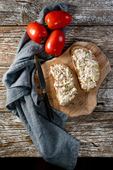 Sandwiches with fresh homemade tuna fish paste.