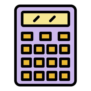 recommend clip art: Money calculator icon. Outline money calculator vector icon color flat isolated