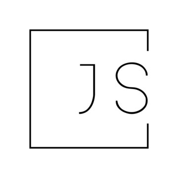 JS initial logo letter linked square monogram vector