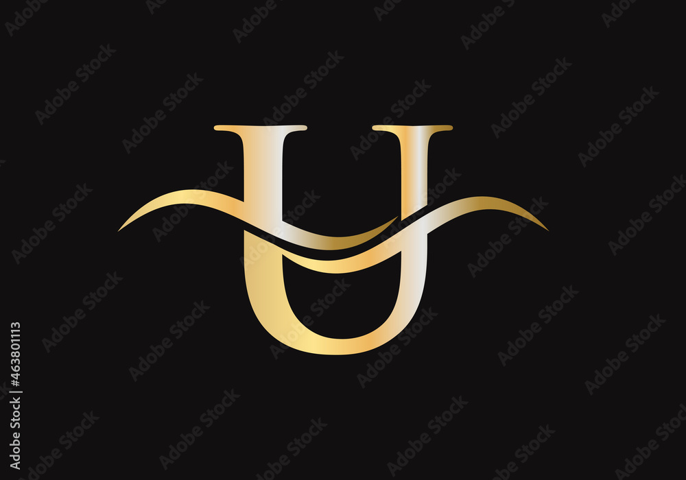 Wall mural Initial U letter logo vector template. Swoosh letter U logo design. U Logo design with luxury concept - Wall murals