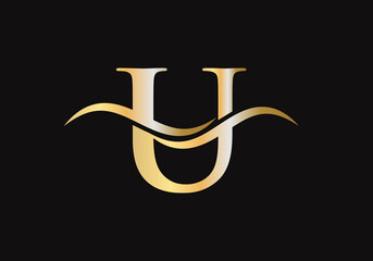 Initial U letter logo vector template. Swoosh letter U logo design. U Logo design with luxury concept © pixbold