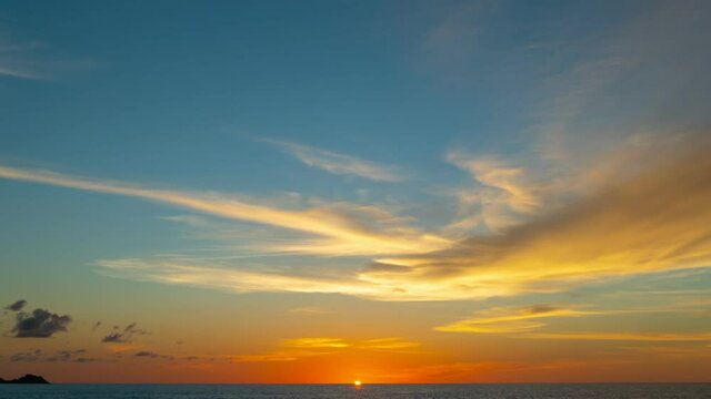 Time Lapse Sunset motion clouds Dramatic sunset landscape with amazing clouds Natural colorful sky Amazing for digital cinema composition background Beautiful light of nature cloudscape time lapse