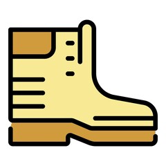 Camping boot icon. Outline camping boot vector icon color flat isolated