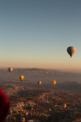 hot air balloon in Cappadocia at sunrise