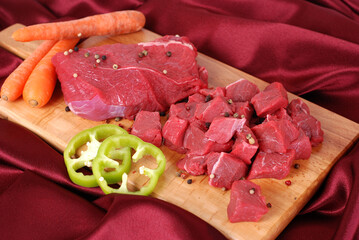 red meat on a cutting board