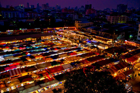 Tourist walk the ancient market at Chatuchak Weekend Market. Chatuchak Weekend Market in Bangkok Thailand.