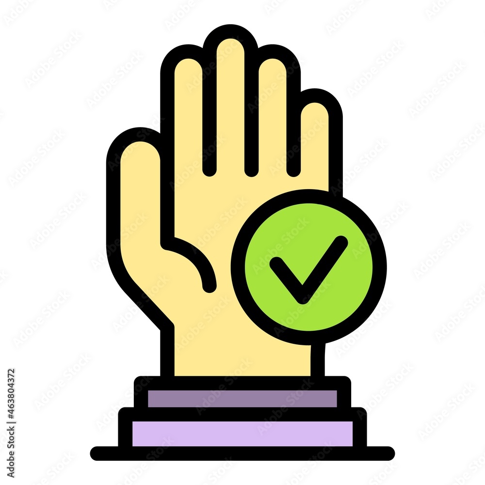Poster approved authentication icon. outline approved authentication vector icon color flat isolated